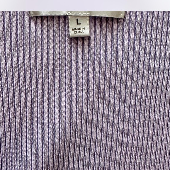 Madden Girl Purple Ribbed Top with Sheer Sleeves - Picture 3 of 3